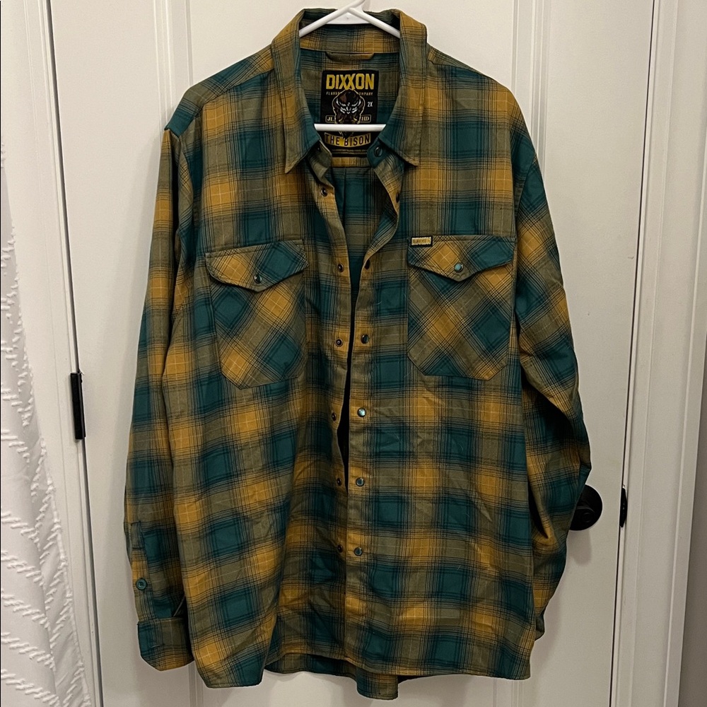 DIXXON Men's Flannel Shirt - Green & Gold